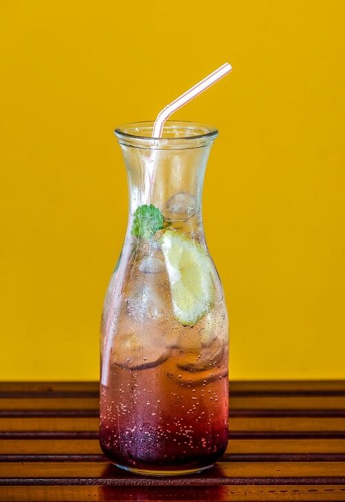 Cocktails with White Rum: A picture of a bacardi and coke cocktail in a jug