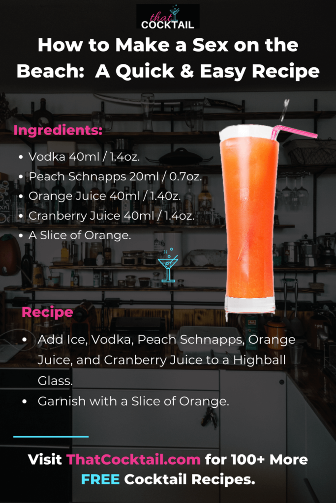 How to Make a Sex on the Beach cocktail infographic. A delicious sex on the beach recipe in inforgraphic form.