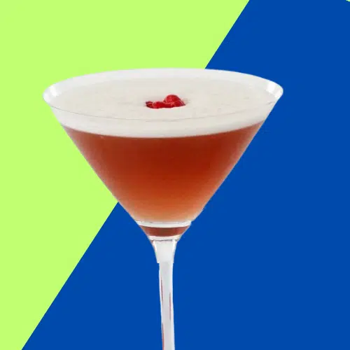 French Martini in a martini glass with a frothy top