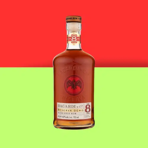 Bottle of Bacardi 8 aged gold rum