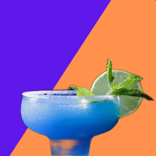 Ocean Drive in a frosted glass, bright blue with lime and mint