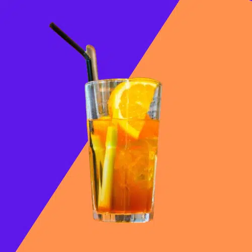 Southern Senorita in a tall glass with orange slices and a straw